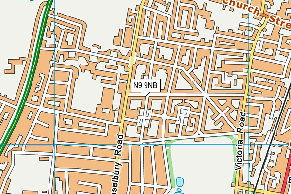 N9 9NB map - OS VectorMap District (Ordnance Survey)