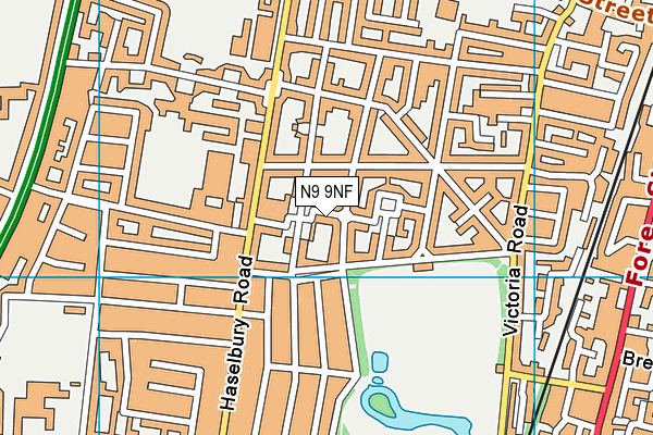 N9 9NF map - OS VectorMap District (Ordnance Survey)