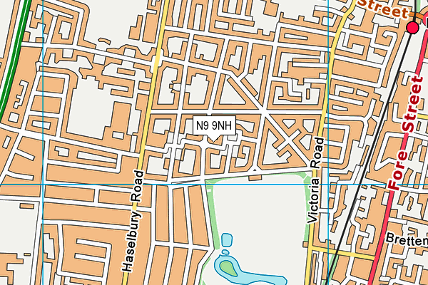 N9 9NH map - OS VectorMap District (Ordnance Survey)