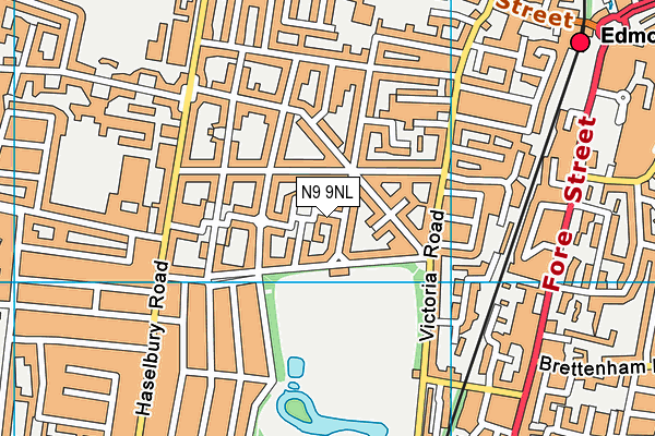 N9 9NL map - OS VectorMap District (Ordnance Survey)