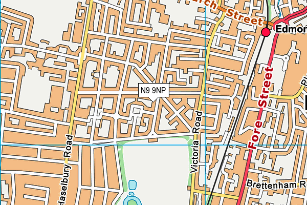N9 9NP map - OS VectorMap District (Ordnance Survey)
