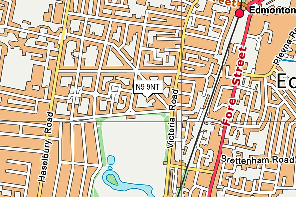 N9 9NT map - OS VectorMap District (Ordnance Survey)