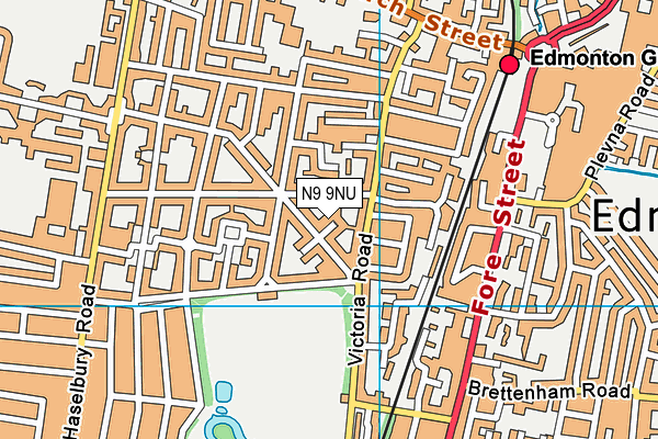 N9 9NU map - OS VectorMap District (Ordnance Survey)