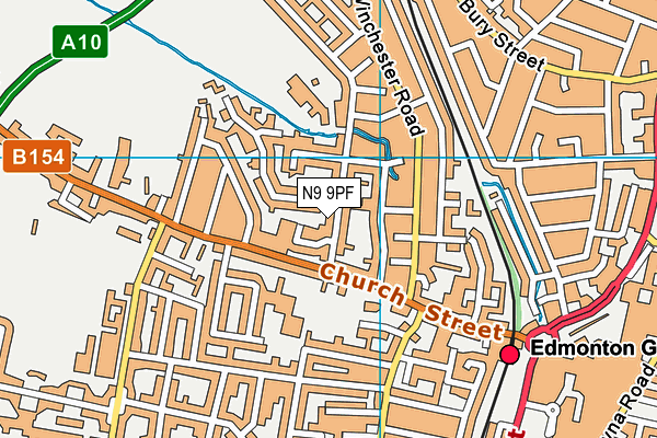 N9 9PF map - OS VectorMap District (Ordnance Survey)