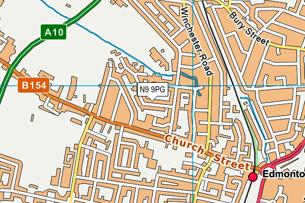 N9 9PG map - OS VectorMap District (Ordnance Survey)