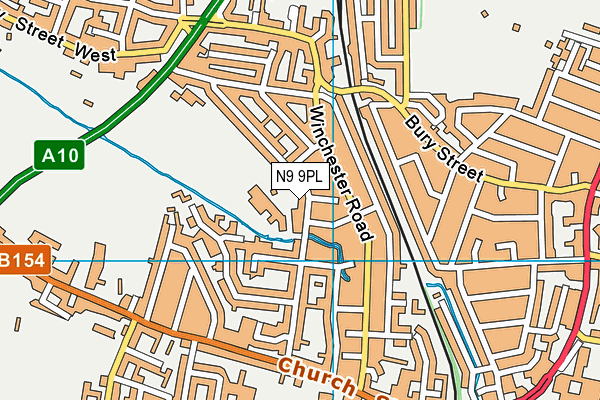 Churchfield Primary School map (N9 9PL) - OS VectorMap District (Ordnance Survey)