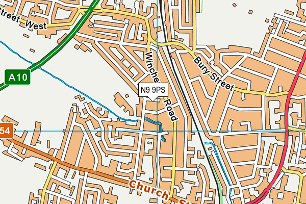 N9 9PS map - OS VectorMap District (Ordnance Survey)