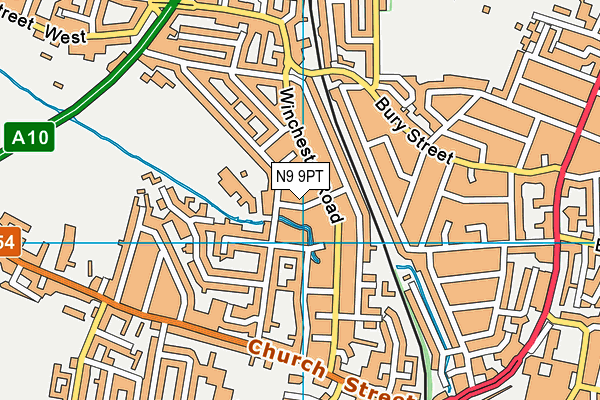 N9 9PT map - OS VectorMap District (Ordnance Survey)