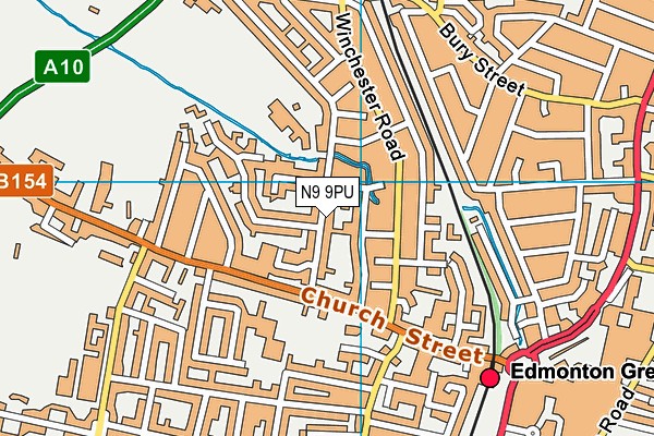 N9 9PU map - OS VectorMap District (Ordnance Survey)