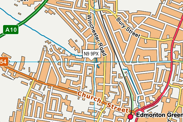 N9 9PX map - OS VectorMap District (Ordnance Survey)