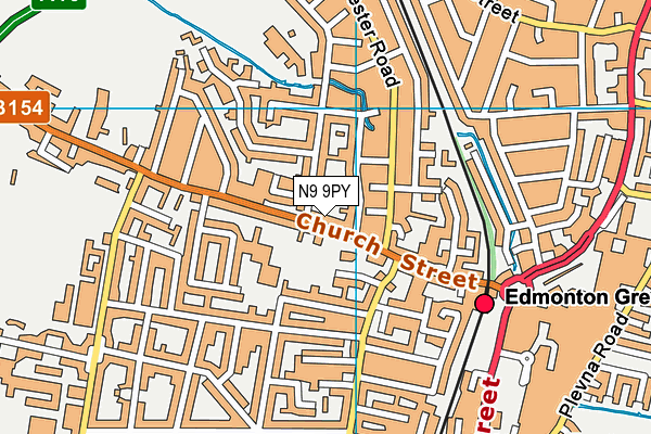 N9 9PY map - OS VectorMap District (Ordnance Survey)