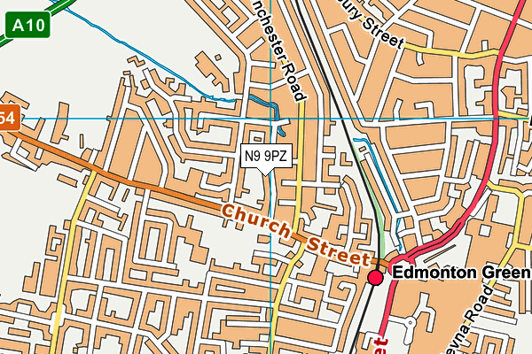 N9 9PZ map - OS VectorMap District (Ordnance Survey)