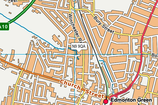 N9 9QA map - OS VectorMap District (Ordnance Survey)