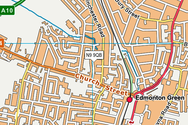 N9 9QB map - OS VectorMap District (Ordnance Survey)