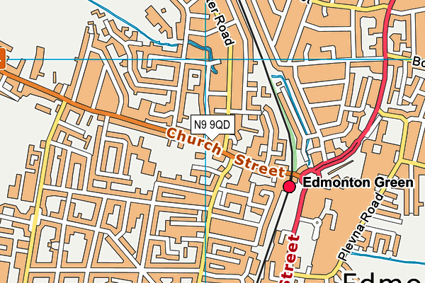 N9 9QD map - OS VectorMap District (Ordnance Survey)