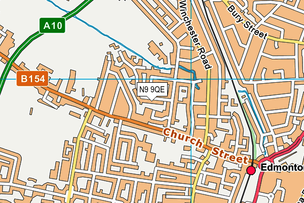 N9 9QE map - OS VectorMap District (Ordnance Survey)