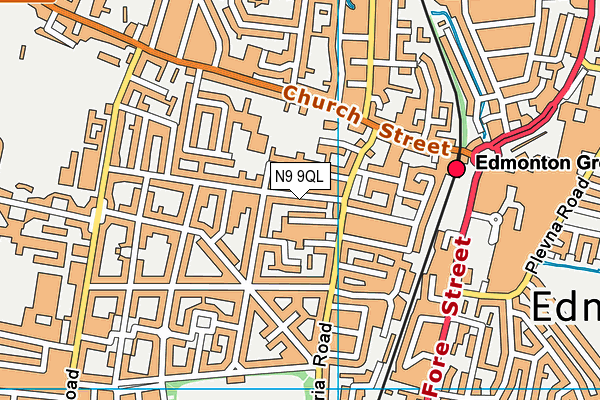 N9 9QL map - OS VectorMap District (Ordnance Survey)