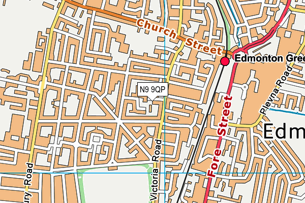 N9 9QP map - OS VectorMap District (Ordnance Survey)