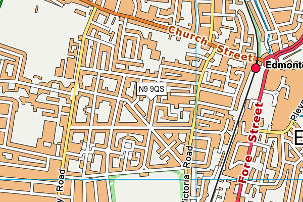 N9 9QS map - OS VectorMap District (Ordnance Survey)