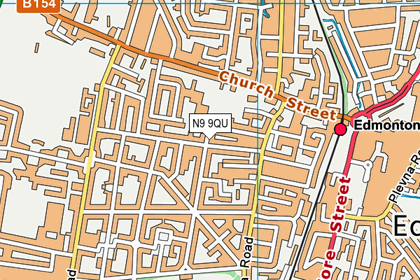 N9 9QU map - OS VectorMap District (Ordnance Survey)