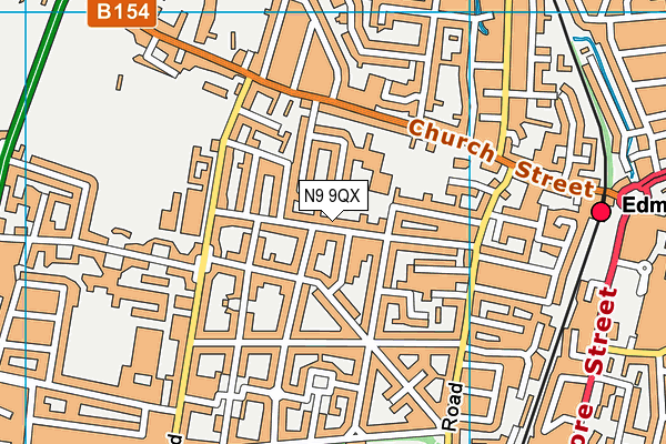 N9 9QX map - OS VectorMap District (Ordnance Survey)
