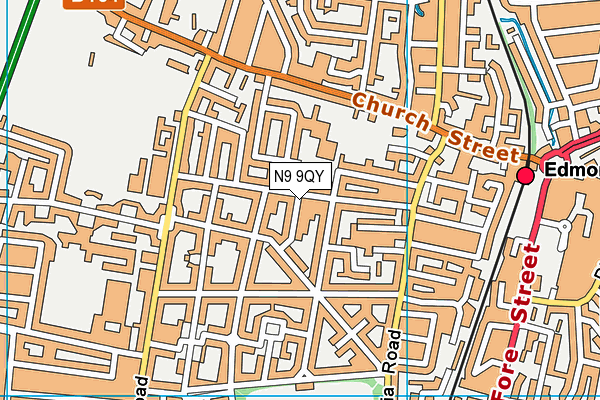 N9 9QY map - OS VectorMap District (Ordnance Survey)