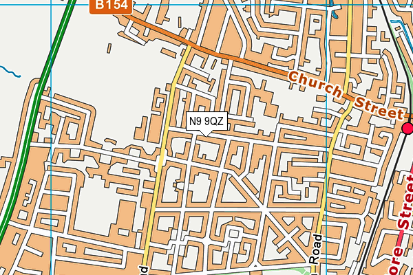 N9 9QZ map - OS VectorMap District (Ordnance Survey)