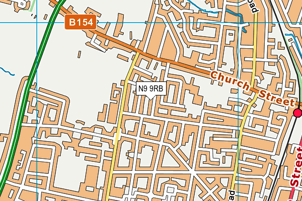 N9 9RB map - OS VectorMap District (Ordnance Survey)