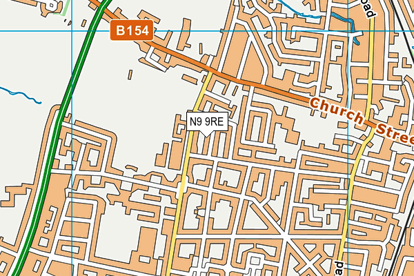 N9 9RE map - OS VectorMap District (Ordnance Survey)