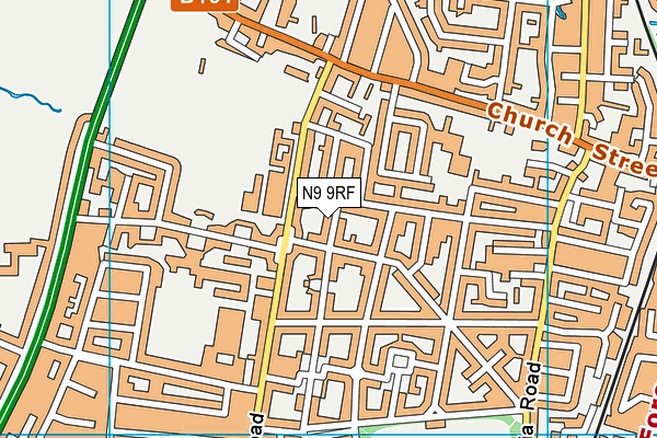 N9 9RF map - OS VectorMap District (Ordnance Survey)