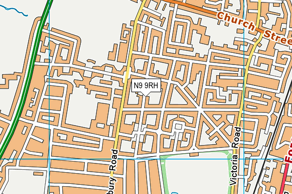 N9 9RH map - OS VectorMap District (Ordnance Survey)
