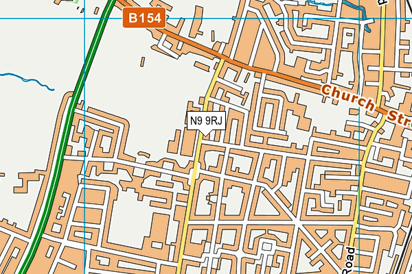 N9 9RJ map - OS VectorMap District (Ordnance Survey)