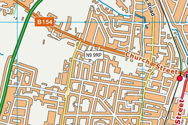 N9 9RP map - OS VectorMap District (Ordnance Survey)