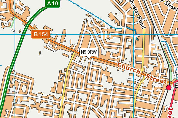 N9 9RW map - OS VectorMap District (Ordnance Survey)