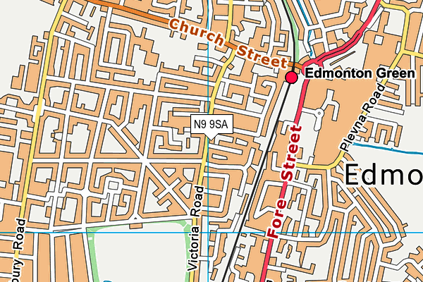 N9 9SA map - OS VectorMap District (Ordnance Survey)