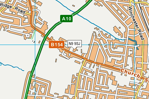 N9 9SJ map - OS VectorMap District (Ordnance Survey)