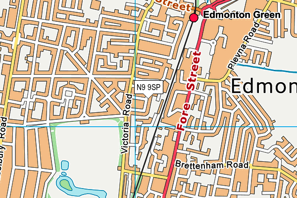 N9 9SP map - OS VectorMap District (Ordnance Survey)