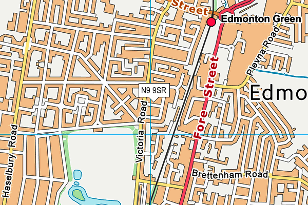 N9 9SR map - OS VectorMap District (Ordnance Survey)