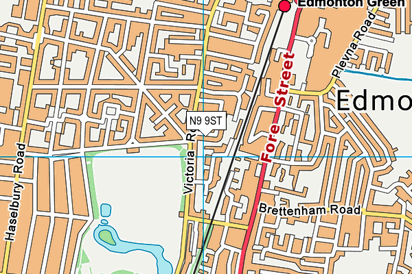 N9 9ST map - OS VectorMap District (Ordnance Survey)