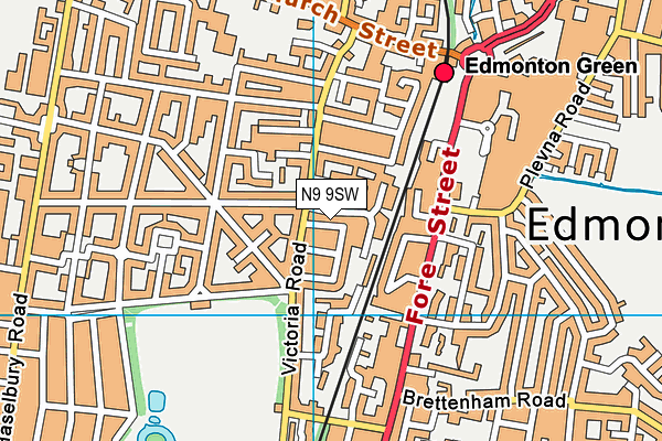 N9 9SW map - OS VectorMap District (Ordnance Survey)