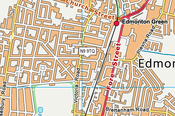 N9 9TQ map - OS VectorMap District (Ordnance Survey)