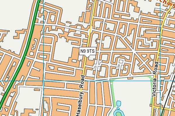 N9 9TS map - OS VectorMap District (Ordnance Survey)