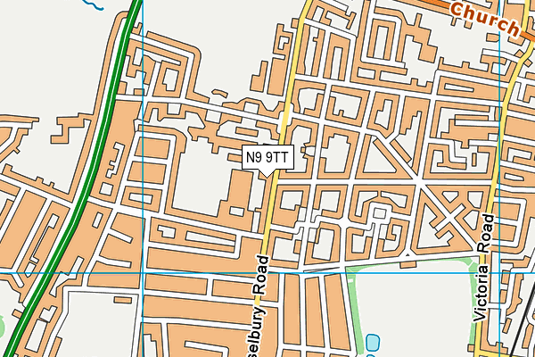 N9 9TT map - OS VectorMap District (Ordnance Survey)