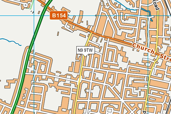 N9 9TW map - OS VectorMap District (Ordnance Survey)