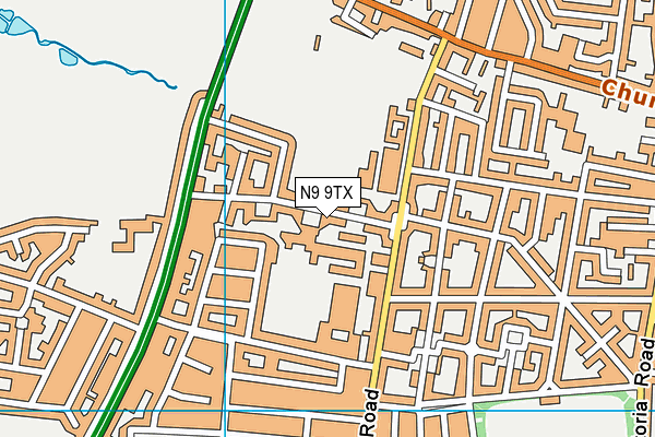 N9 9TX map - OS VectorMap District (Ordnance Survey)