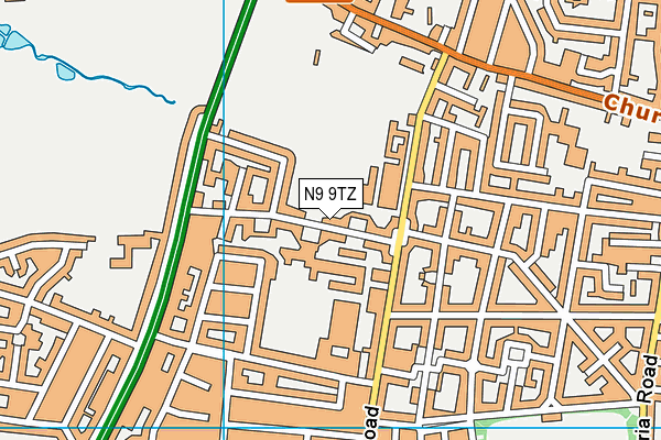 N9 9TZ map - OS VectorMap District (Ordnance Survey)