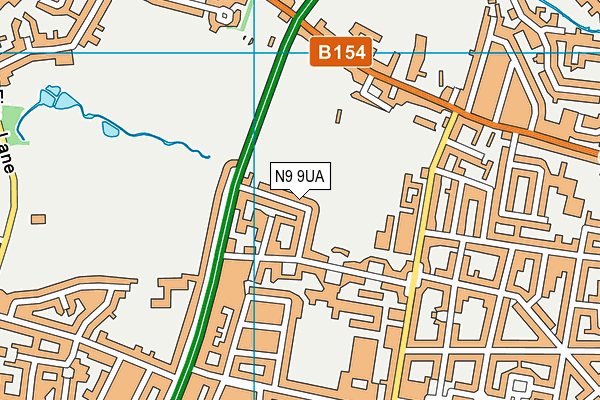 N9 9UA map - OS VectorMap District (Ordnance Survey)