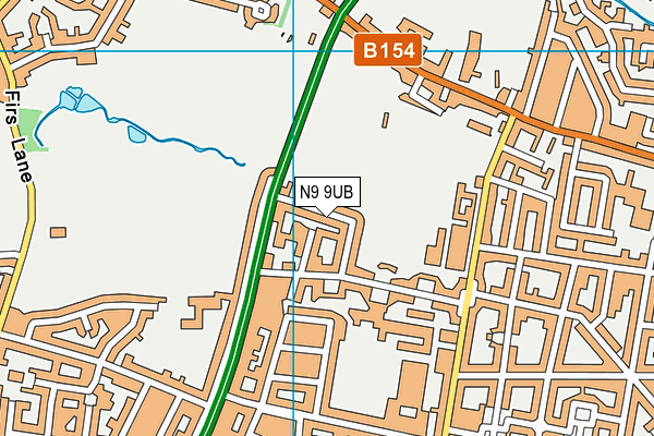 N9 9UB map - OS VectorMap District (Ordnance Survey)