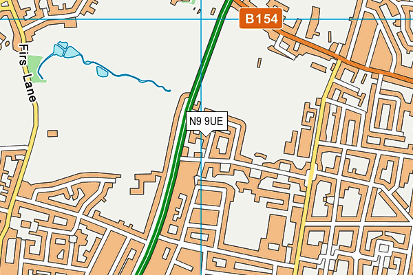 N9 9UE map - OS VectorMap District (Ordnance Survey)