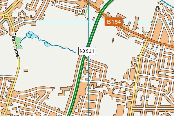 N9 9UH map - OS VectorMap District (Ordnance Survey)